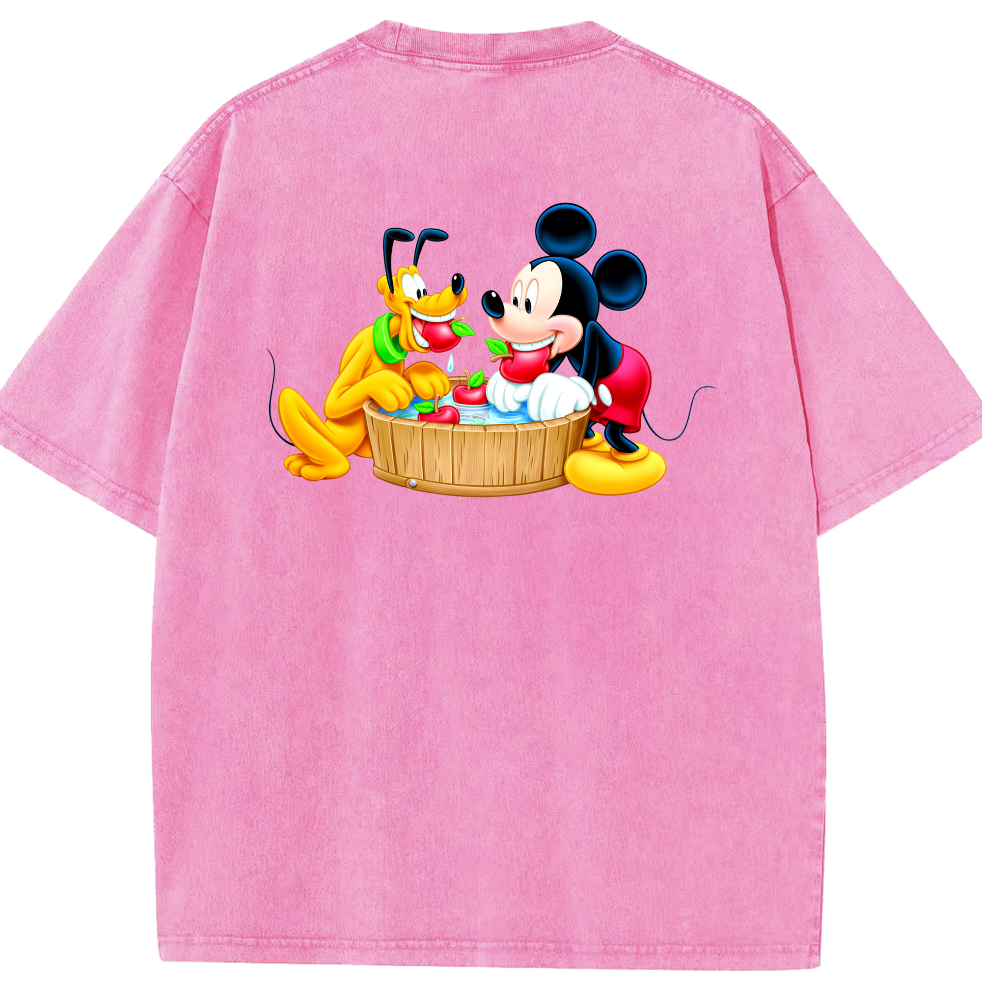 （画像用） ミッキーマウス Mickey Mouse 綿100% ヴィンテージ風 半袖Tシャツ（背面プリント）